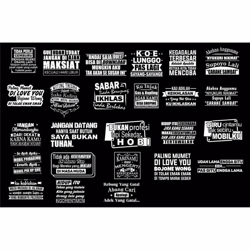 Cutting Sticker Lucu Untuk Kaca Mobil Kata Lucu Buat Di Mobil Truck Pick Up Bus Angkot Dll Indonesia Tulisan ini biasanya berupa quotes meme pesan kepada masyarakat atau justru tulisan yang absurd banget seperti kata gombal.