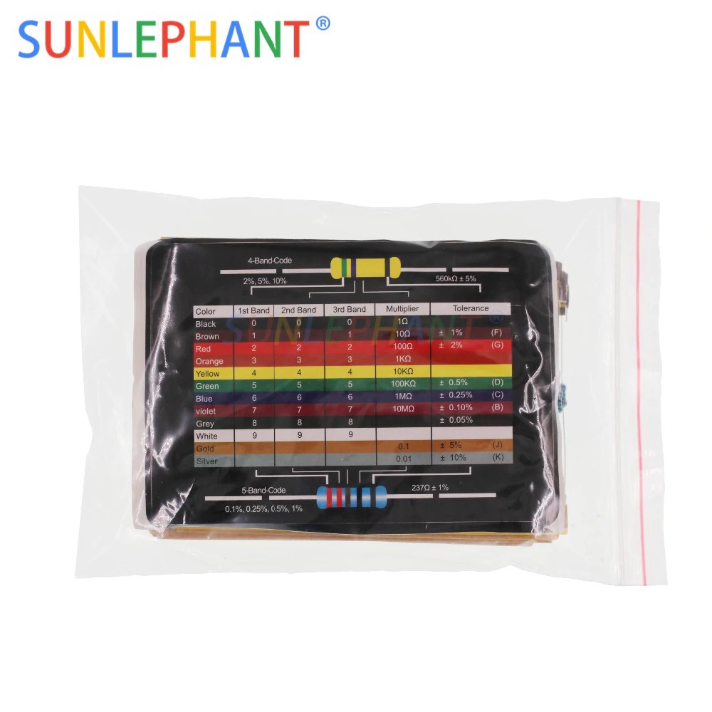 Promo 1 Pack 300pcs 10 1m Ohm 1 4w Resistance 1 Metal Film Resistor Resistance Assortment Kit Set