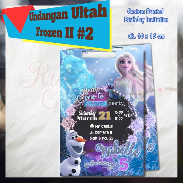 Undangan Ultah Anak Tema Frozen Ii 2 Shopee Indonesia