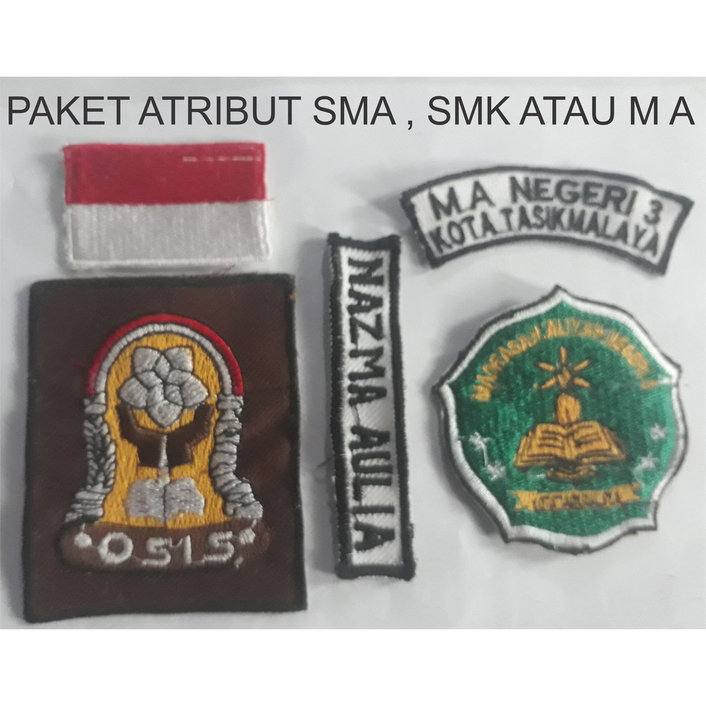 Jual Paket Atribut Buat Baju Sekolah SMA,SMK dan MA Indonesia|Shopee  Indonesia