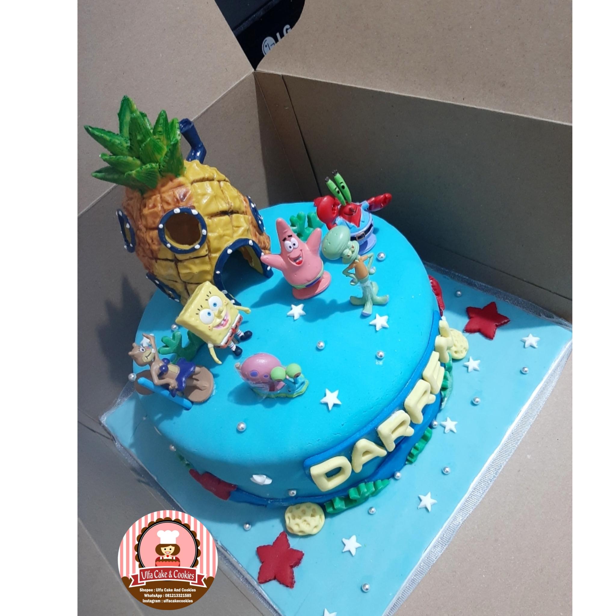 Spongebob cake easy unique how to make. Topper Cake Kue Ulang Tahun Spongebob Patrick Squidward Isi 6pcs Shopee Indonesia