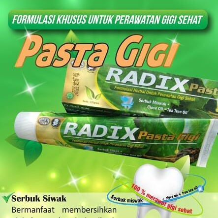 Gambar diatas adalah, bahwa dengan menggosok gigi menggunakan pasta gigi . Pasta Gigi Radix Hpa Bpom Obat Alami Sakit Gigi Jantung Sehat Pasta Gigi Pak Haji Malaysia Shopee Indonesia