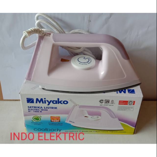 Setrika Miyako electric iron EL - 1000m pengatur suhu otomatis pengaman  ganda termostat and fuse | Shopee Indonesia