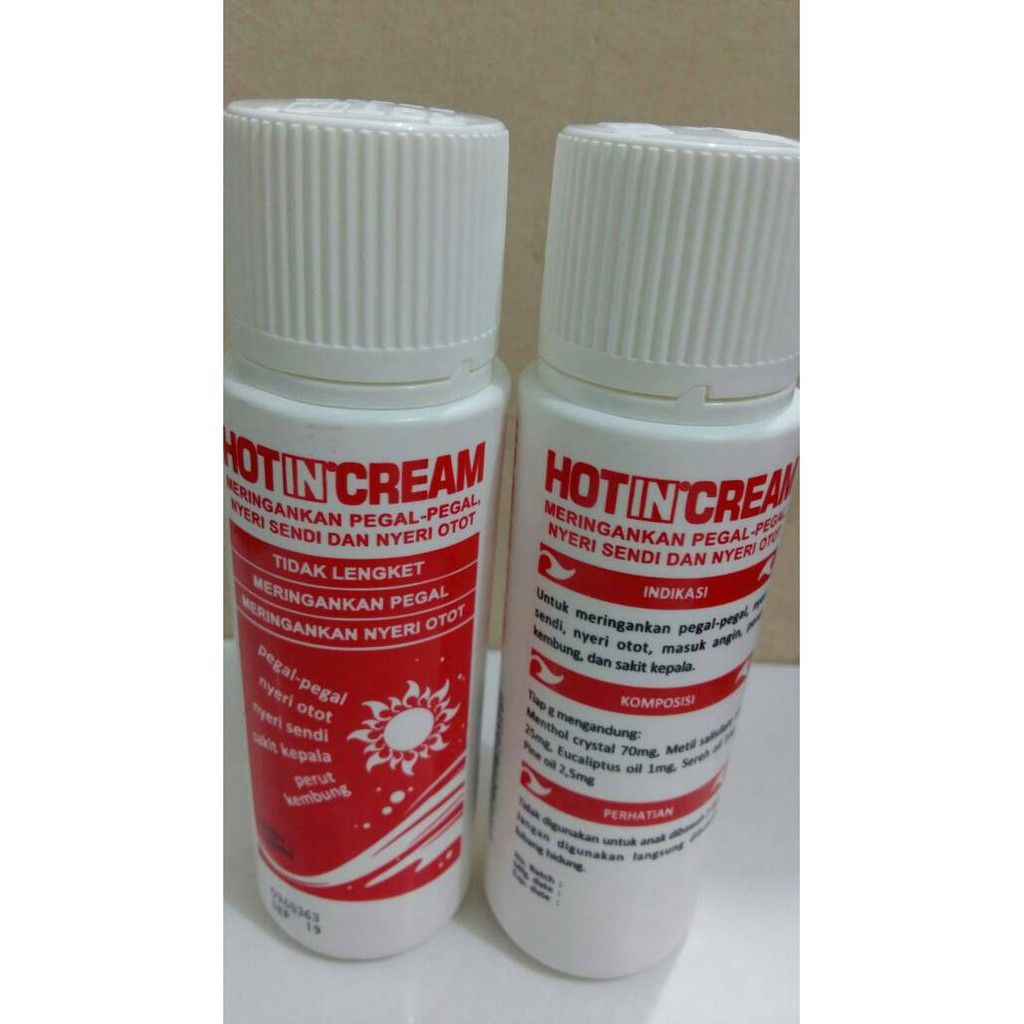 Hot In Cream Meringankan Pegal Nyeri Sendi Otot Dan Keseleo