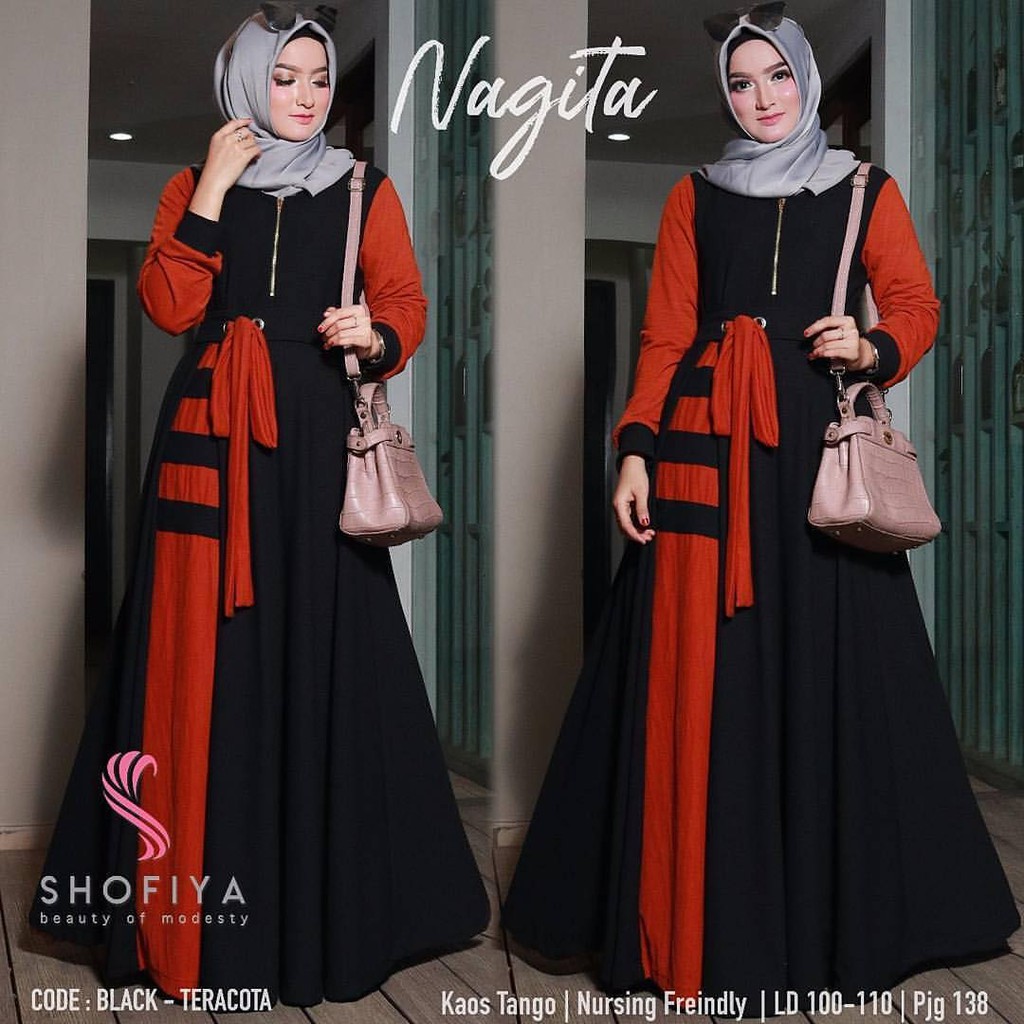 Pakaian Hijab Nagita Dress Baju Muslim Gamis Syari Murah Wanita