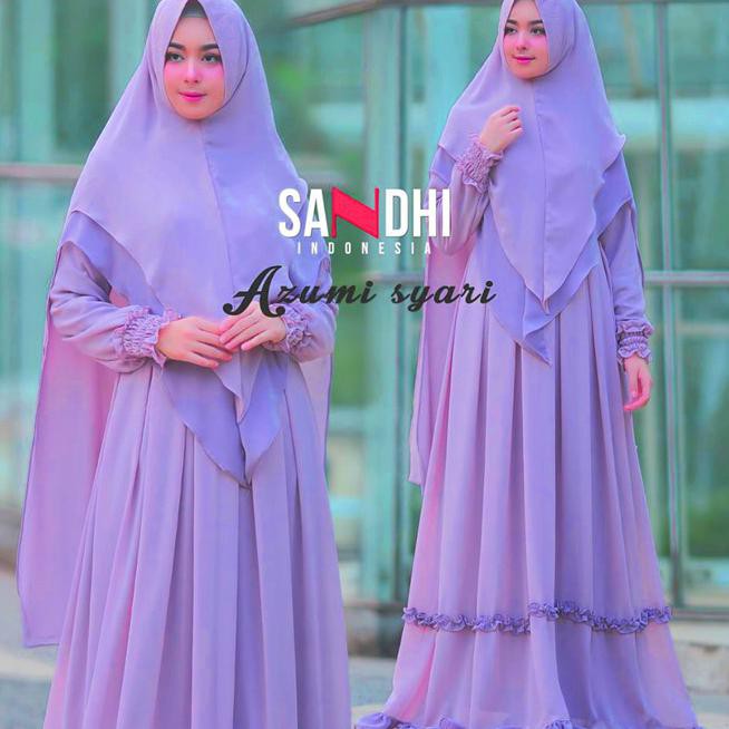 Harga Grosir Baju Gamis Set Syari Wanita Terbaru Azumi Syari