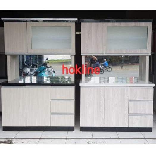 Kami membuat kabinet dapur, kabinet tv, dan almari pakaian custom di sekitar kuala. Jual Lemari Dapur Hpl Full 18 Mm 3 Pintu Indonesia Shopee Indonesia