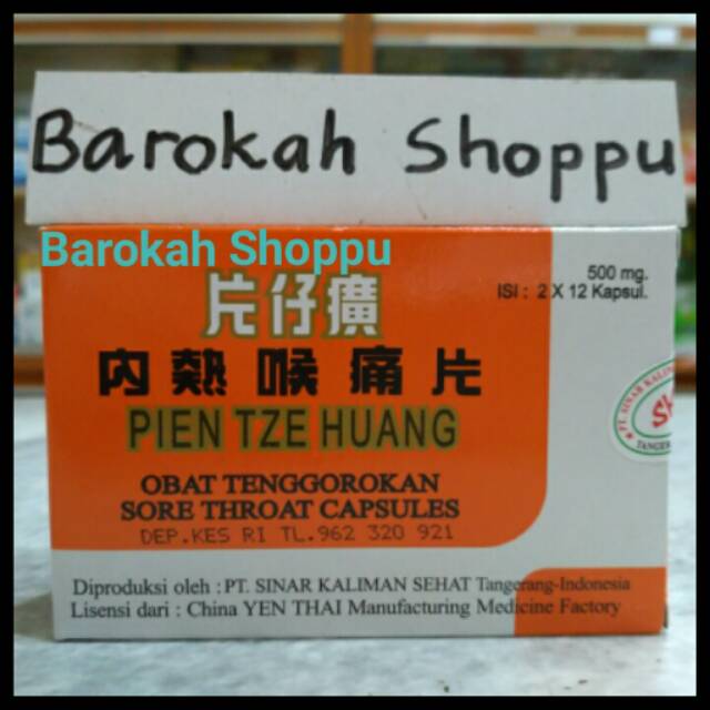 Obat Sakit Tenggorokan Herbal Pien Tze Huang Sore Throat Capsule