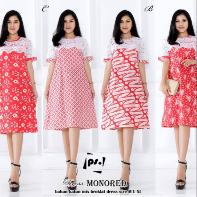 Dress Batik Kombinasi Brokat Shopee Indonesia