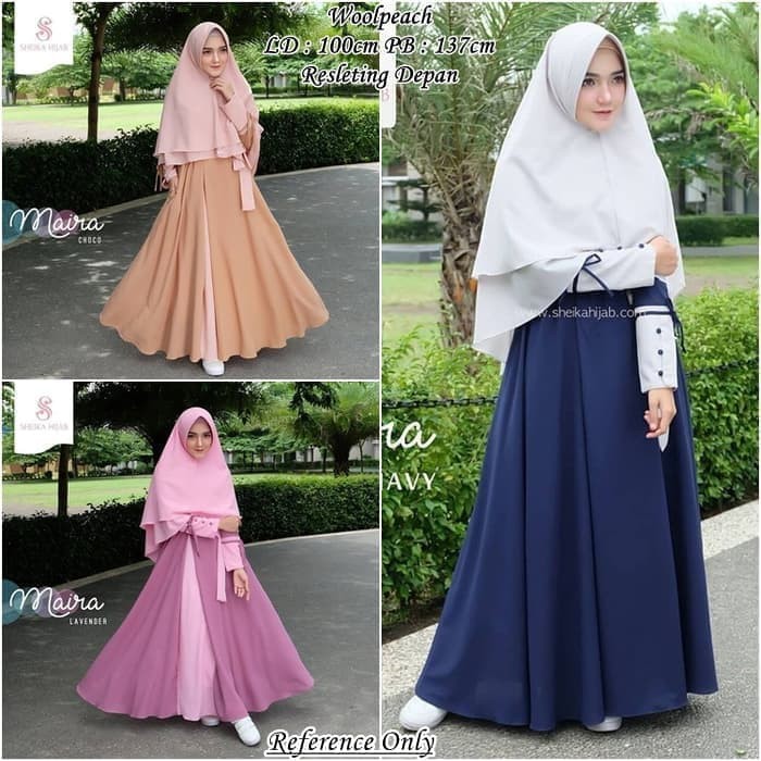 Baju Gamis Wanita Terbaru Model Pesta Kekinian Moscrepe Polos