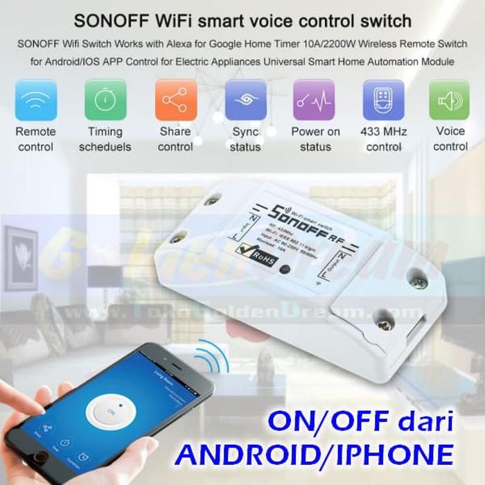 Saklar WiFi Control Internet Switch Jarak Jauh Lampu Remote Sonoff | Shopee  Indonesia