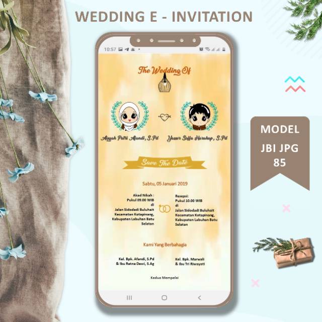 Undangan Pernikahan Digital Undangan Pernikahan Static Gambar Model Jbi 85 Shopee Indonesia