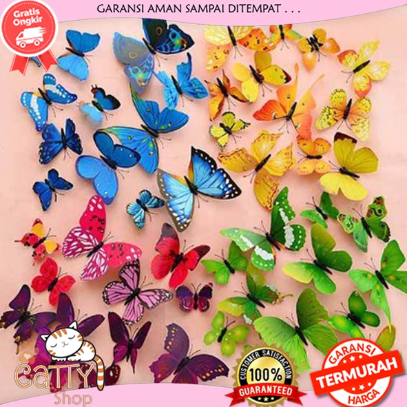 ∙ promo pengguna baru ∙ kurir instan ∙ bebas ongkir ∙ cicilan 0%. Catty Stiker Dinding Kupu Kupu 3d Sticker Motif 3d Wall Isi 12 Pcs Butterfly Pvc 1 Set Isi 12pcs Shopee Indonesia