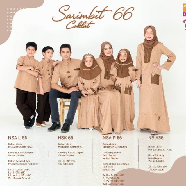 Sarimbit Nibras 66 Coklat Couple Nibras 66 Lebaran 2020 Shopee
