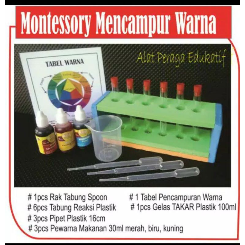 Science Kit Montessori &ldquo;Eksperimen Mencampur Warna&rdquo; | Shopee Indonesia