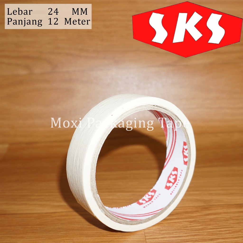 Masking Tape Lakban Kertas SKS 24 mm | Shopee Indonesia