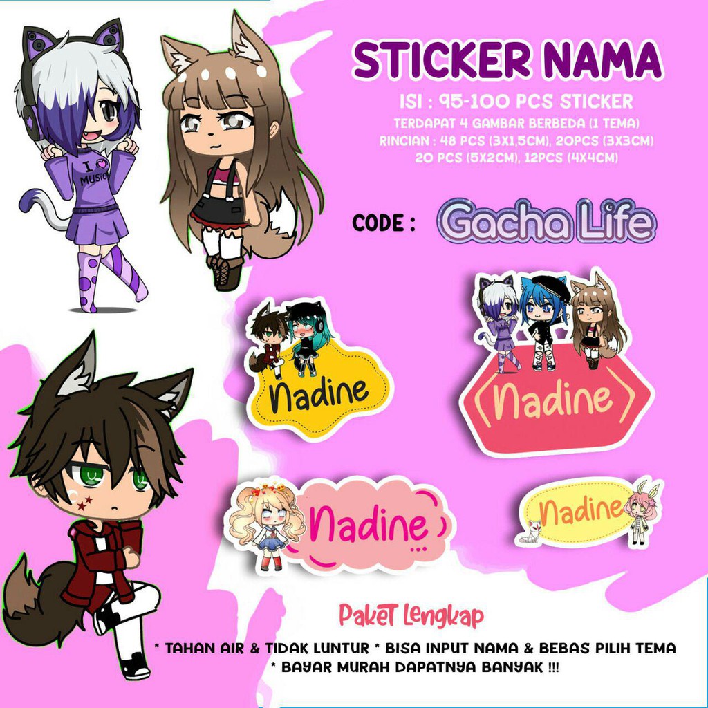 Kartun untuk gambar kartun gadis gacha hidup kemping stiker mobil truk decal 3d lucu cocok untuk semua jenis kendaraan, 13cm * 10cm,beli dari penjual di . Sticker Stiker Label Nama Custom Karakter Tema Gacha Life Shopee Indonesia