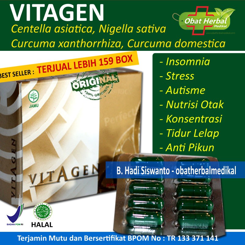 Insomnia Susah Tidur Gelisah Stress Obat Herbal Alami Vitagen 30