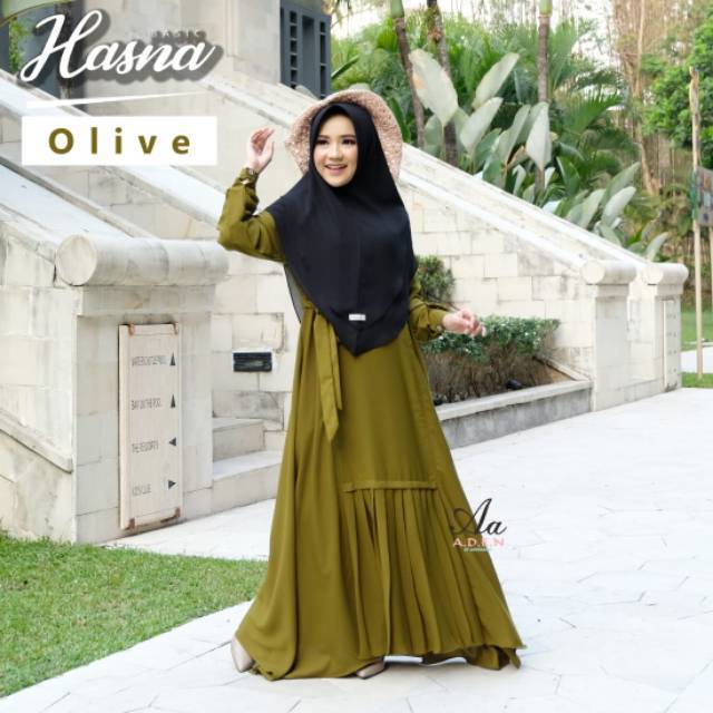 New Gamis Hasna By Aden Hijab Maxi Dress Style Korea Syari