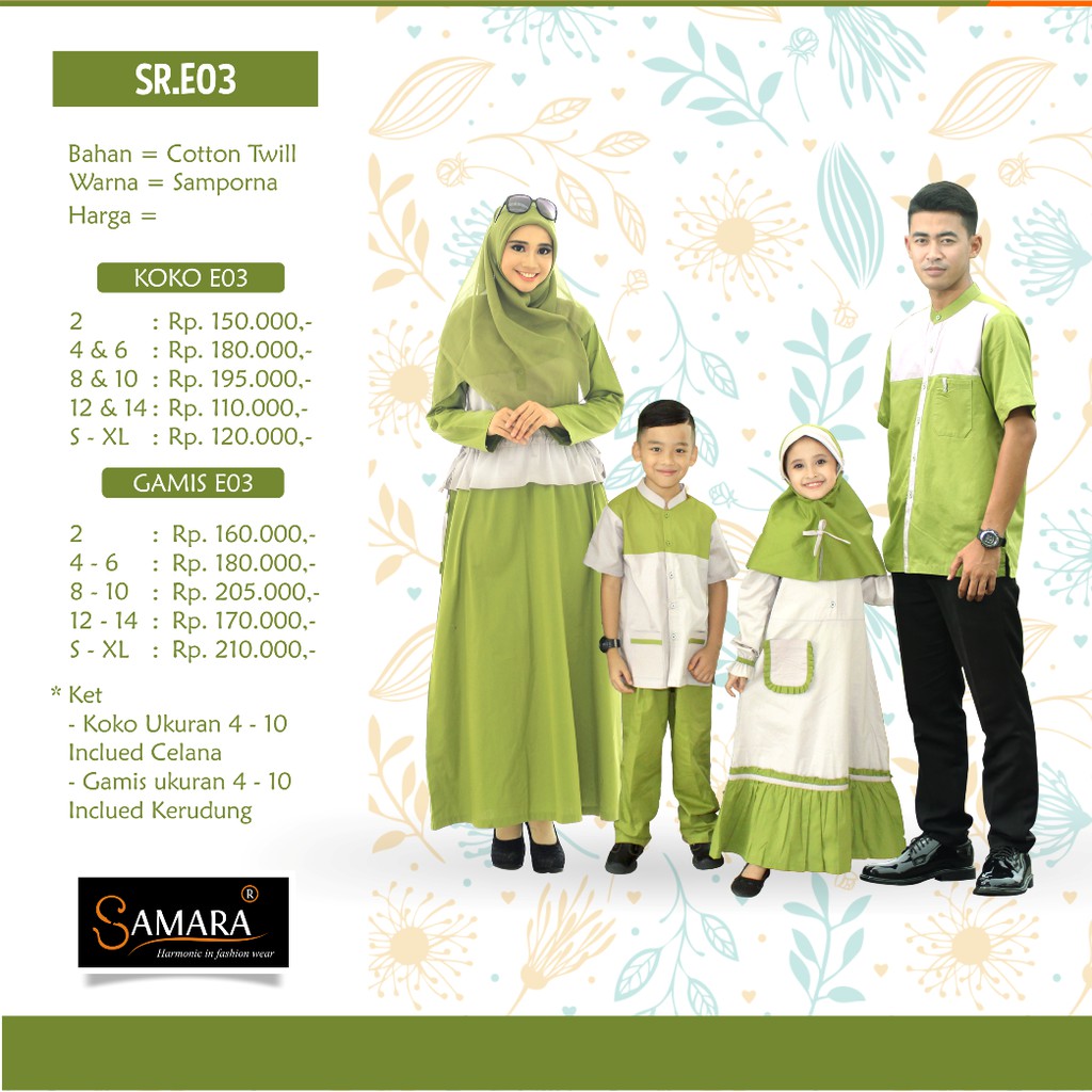 Baju Gamis Samara Couple Pasangan Sarimbit Seragam Keluarga Family