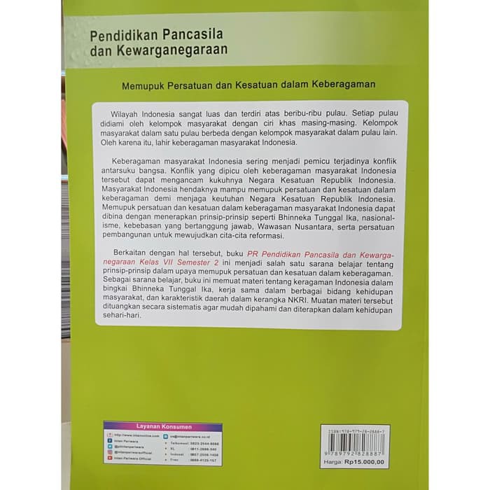Karakteristik daerah tempat tinggalnya dalam kerangka nkri. Pr Ppkn Kelas 7 Smp Mts Smt 2 Intan Pariwara Revisi Shopee Indonesia