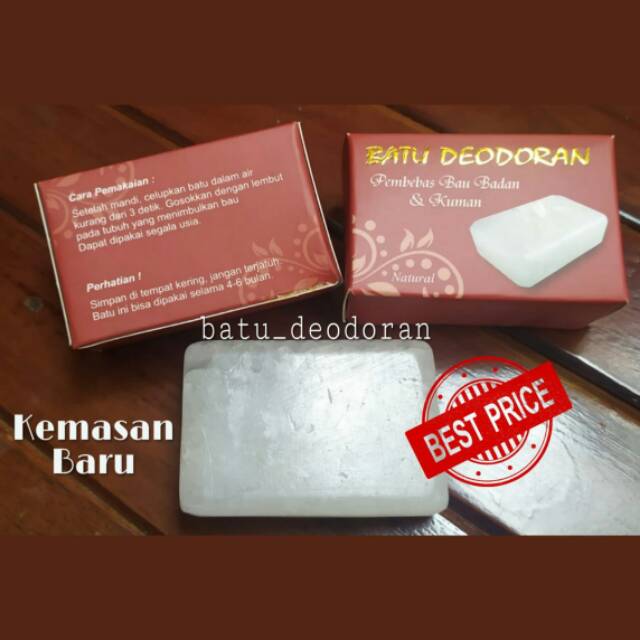 Batu Deodoran Deodorant Tawas Kristal Suplir Stone Penghilang Bau Badan  (KEMASAN DUS) | Shopee Indonesia
