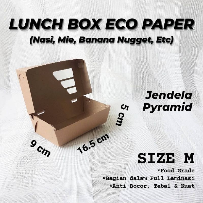 100 PCS) Paper Lunch Box Size M / Kotak Take Away / Kotak Makan Kertas /  Box Makan Kertas | Shopee Indonesia