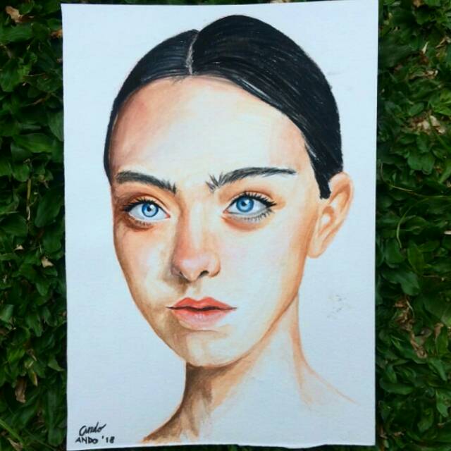 Jual (Free Bingkai) Sketsa Wajah Watercolor/Cat Air Indonesia|Shopee Indonesia 640_X_640_jpg