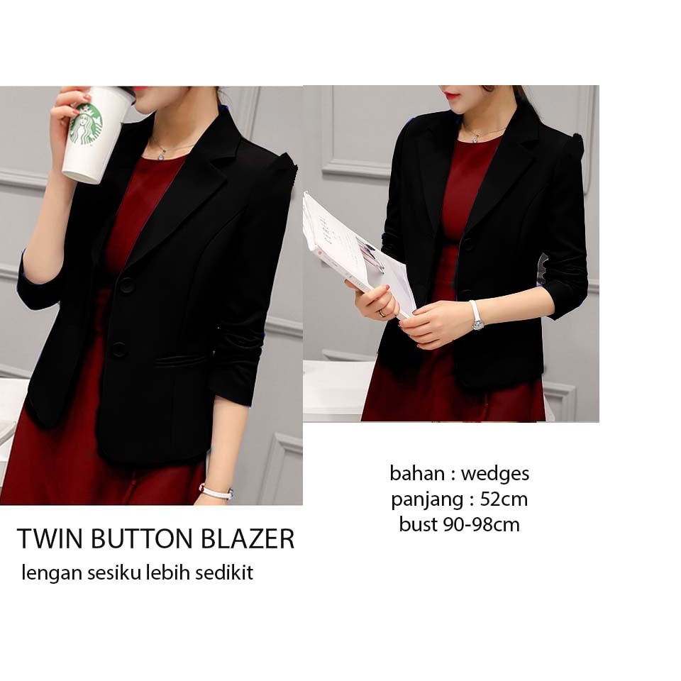 Murah Blazer Gakuran Crowszero Jas Wanita Slimfit Korea Pesta