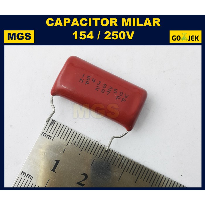 10pcs Kapasitor Milar 154 250v