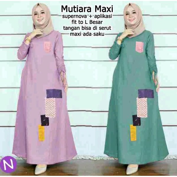 Cn 6857 Maxi Dahlia Dress Terusan Wanita Murah Gamis Syari Hijab