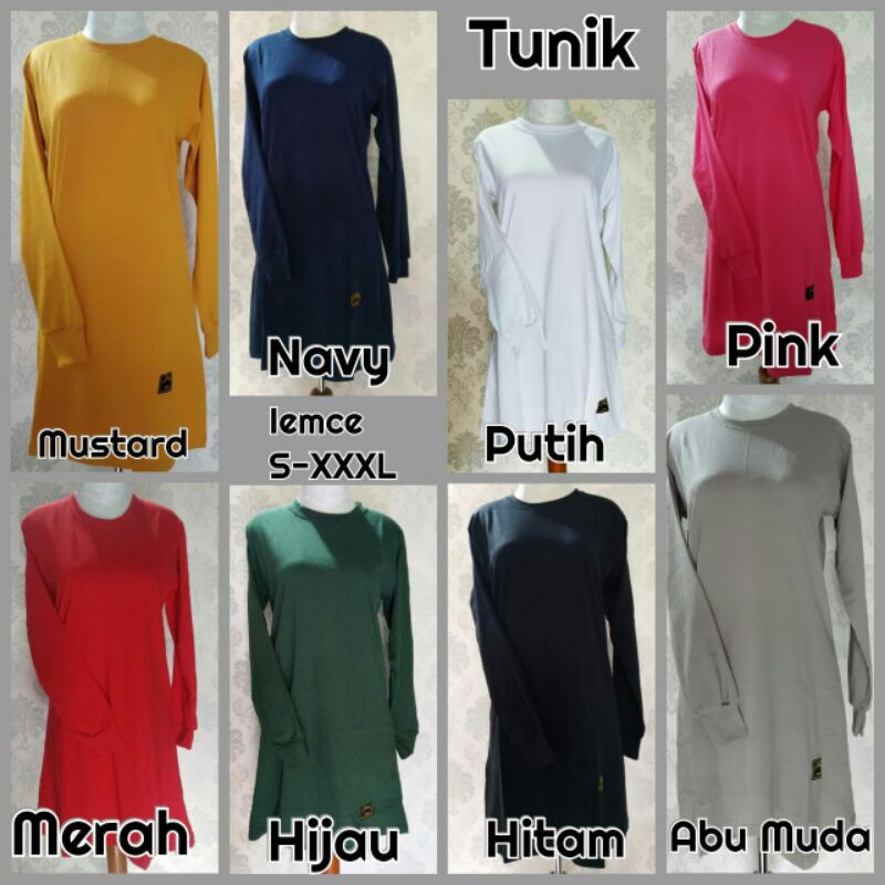 Jual S-XXXL Kaos Polos Tunik Muslimah Lengan Manset/Seragam Olahraga/Reuni/Santai  Jumbo S-XXXL Indonesia|Shopee Indonesia