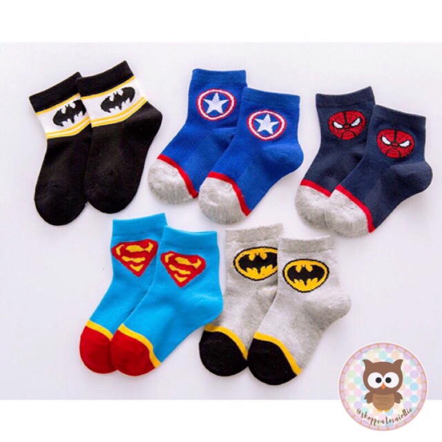 Kaos Kaki Anak Laki-laki Karakter Superhero Kaus Kaki Anak Batman Superman  Spiderman Import | Shopee Indonesia