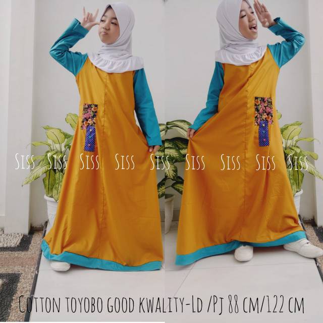 Gamis Anak Katun Polos Kombinasi Gamis Anak Tanggung Gamis Katun