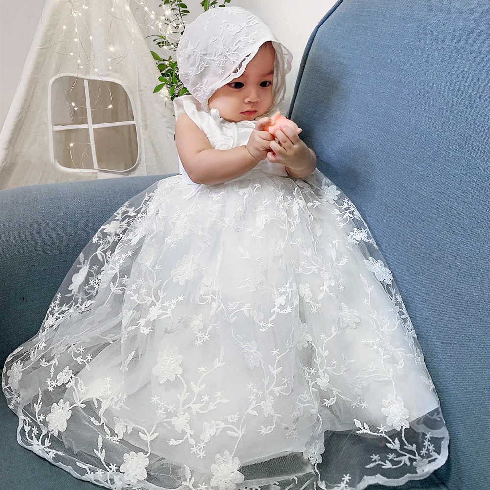 2019 New Infant Dress For Christening Girls Baby Girl Lace Dresses Baptism Baby Clothes Birthday Shopee Indonesia