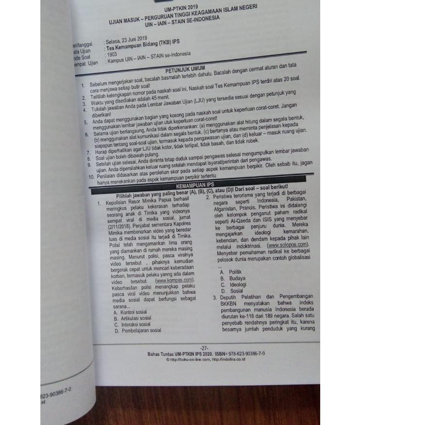 soal ujian mandiri klik soal ujian mandiri 2020 soal ujian mandiri uin iain stain selain snmptn sbmptn span ptkin dan um ptkin. G 87 Buku Um Ptkin Ips 2020 Bekal Lulus Soal Umptkin 2020 Soshum Shopee Indonesia