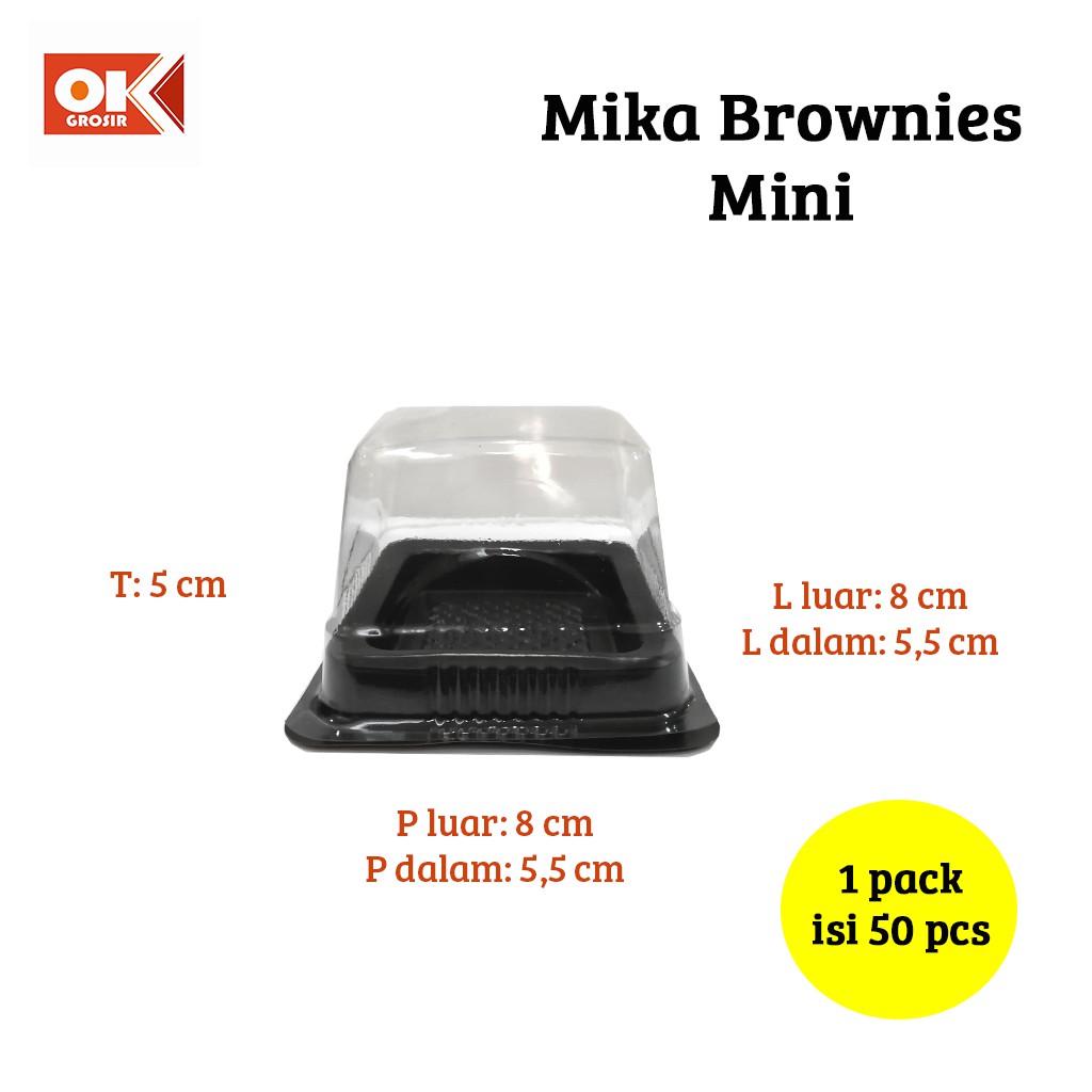1 pack (50 pcs) Mika Brownies Mini ukuran 5,5x5,5x5 cm | Shopee Indonesia