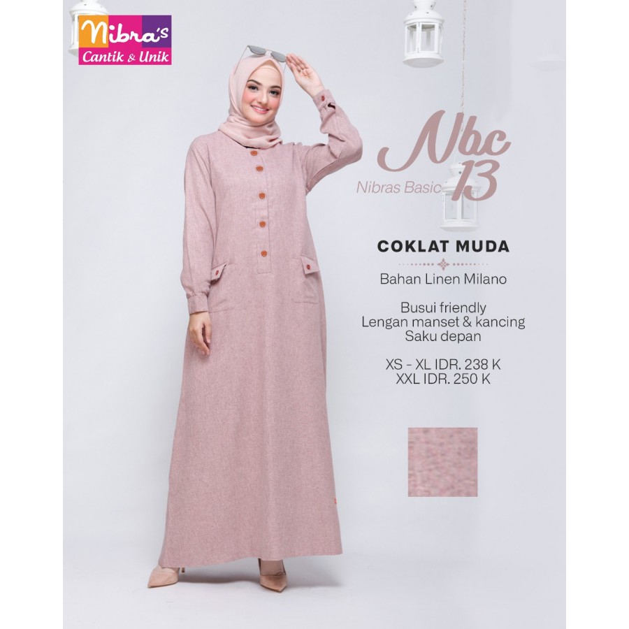 Original Terbaru 2019 Gamis Nibras Nbc 13 Hitam Pink Tosca Fanta