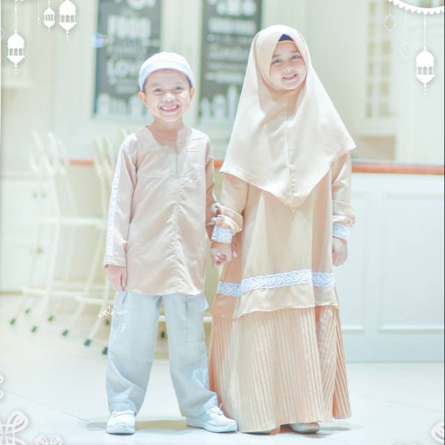 Jual Set Gamis Anak Syari couple kakak adik dengan Koko Anak  Indonesia|Shopee Indonesia