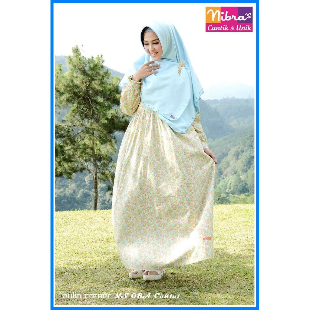Gamis Modern Terbaru Nibras Ns 08a Coklat Baju Hamil Muslim Model