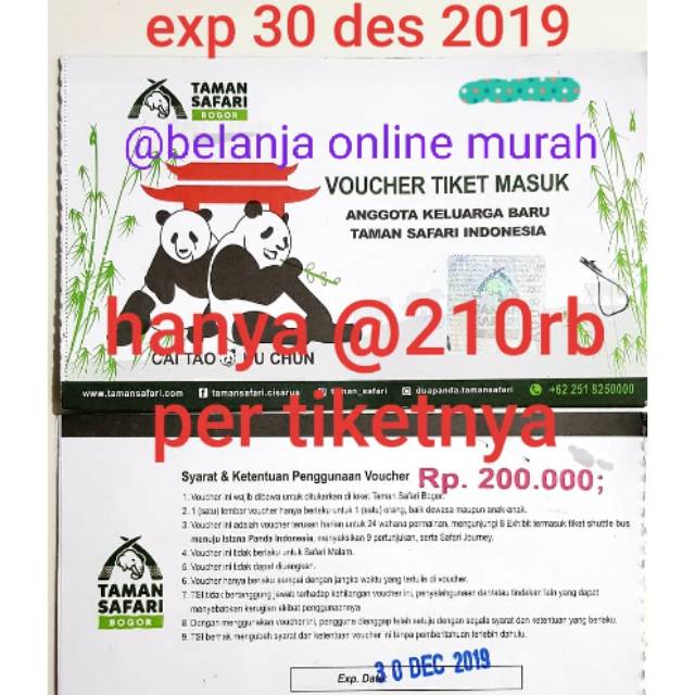 Jual Tiket masuk taman safari Cisarua Indonesia|Shopee Indonesia