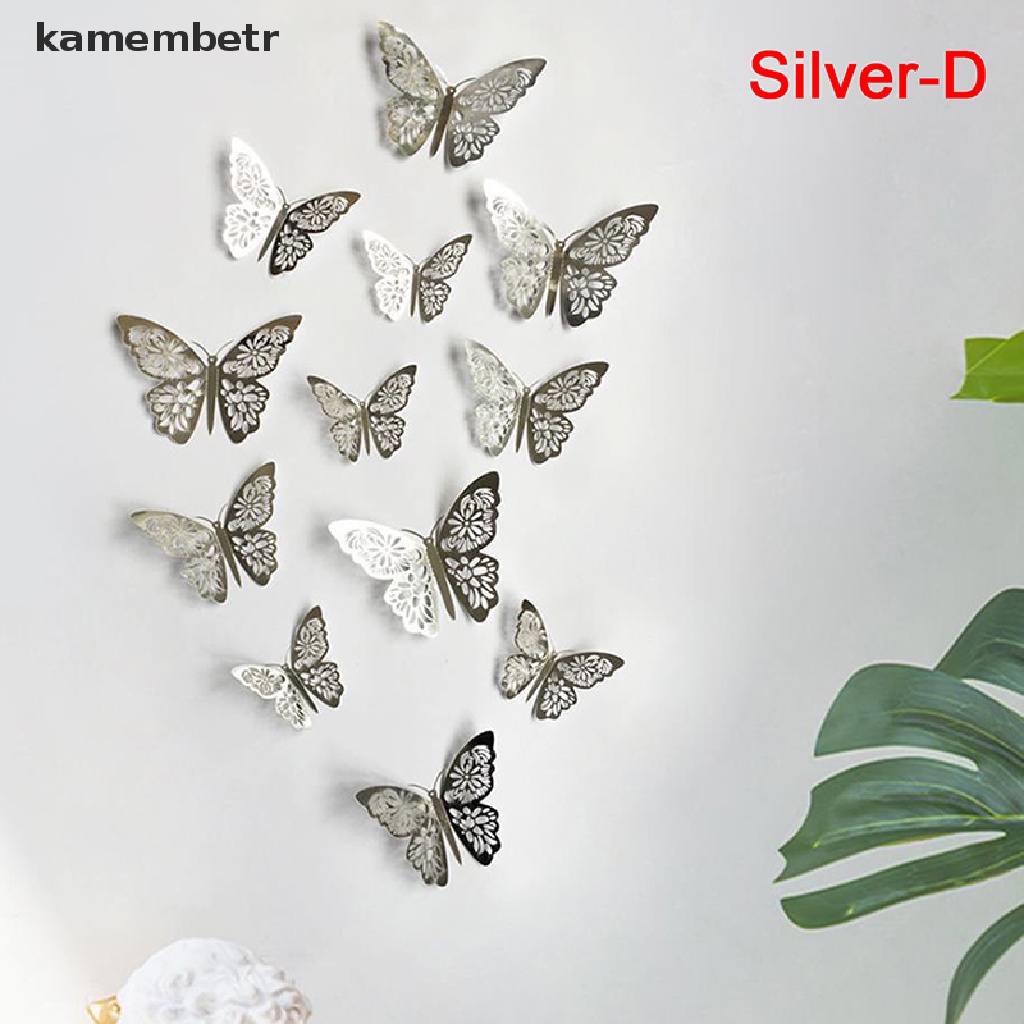 Multicolor · pack of 12. Betr 12pcs Set 4 Sizes 3d Butterfly Wall Stickers Removable Rooms Sticker Decals Diy Shopee Indonesia