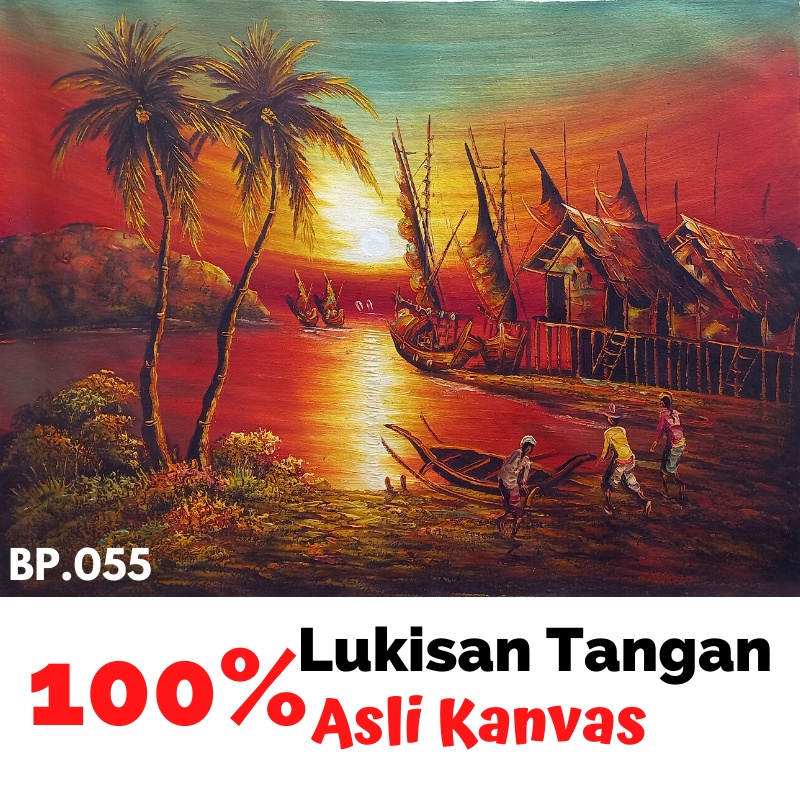 Lukisan pemandangan di tepi pantai pada . Jual Hiasan Dinding Lukisan Pantai Dekorasi Ruang Tamu Lukisan Pemandangan Bahan Canvas Asli Indonesia Shopee Indonesia