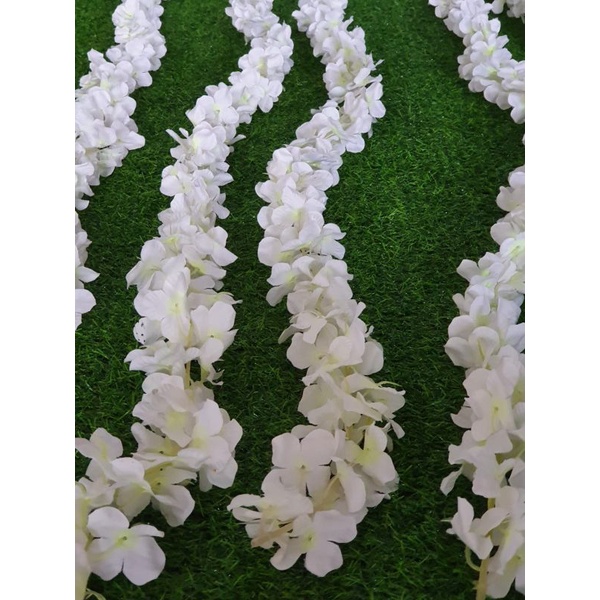 Jual daun sulur wisteria juntai garlan putih panjang 2 meter  Indonesia|Shopee Indonesia