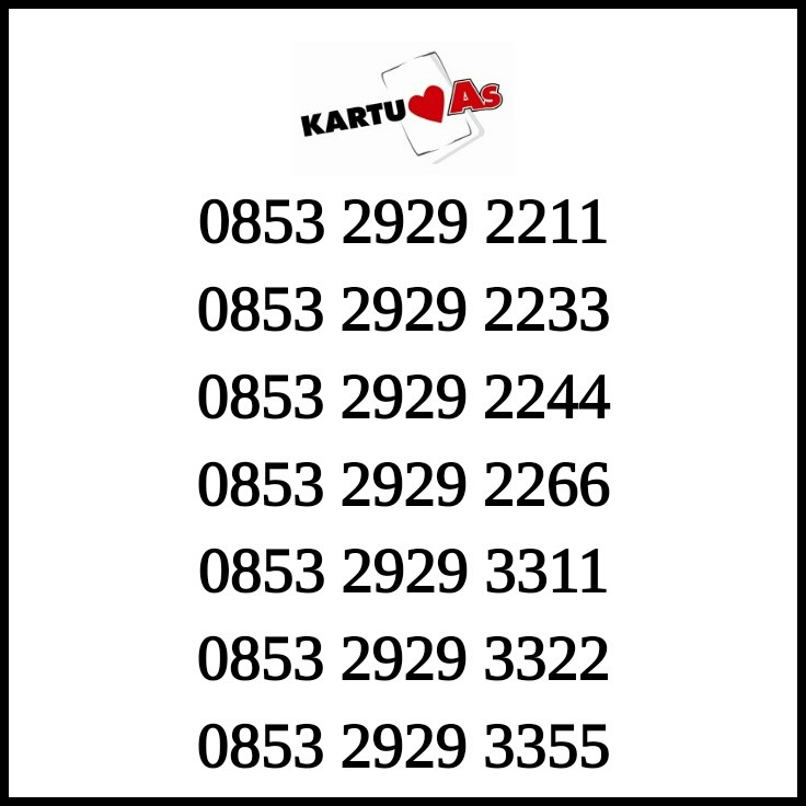 Nomor Cantik Kartu AS Perdana Telkomsel Nomer Cantik Seri 2929 aabb |  Shopee Indonesia