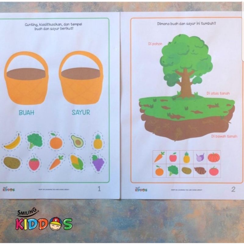 Pilih dan tuliskan nama sayur berpandukan gambar dan pilihan. Jual Lembar Kegiatan Anak Paud Tk Aktivitas Gunting Tempel Buku Kerja Berhitung Binatang Buah Dan Sayur Indonesia Shopee Indonesia