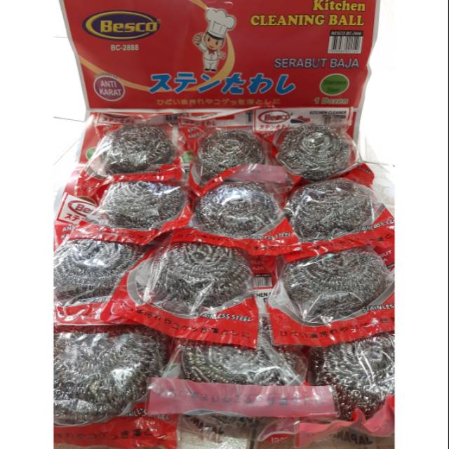 Jual Serabut baja / sabut cuci piring besco BC-2888 anti karat  Indonesia|Shopee Indonesia