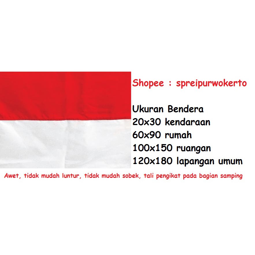 Bendera Indonesia Bendera Merah Putih Bahan Tetoron untuk kendaraan rumah  kantor lapangan | Shopee Indonesia