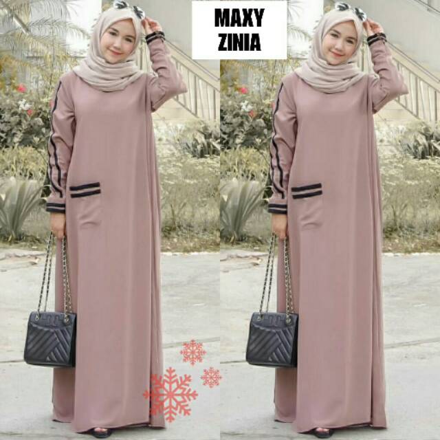 Maxi Zinia Maxi Dress Gamis Wanita Baju Muslim Wanita Shopee