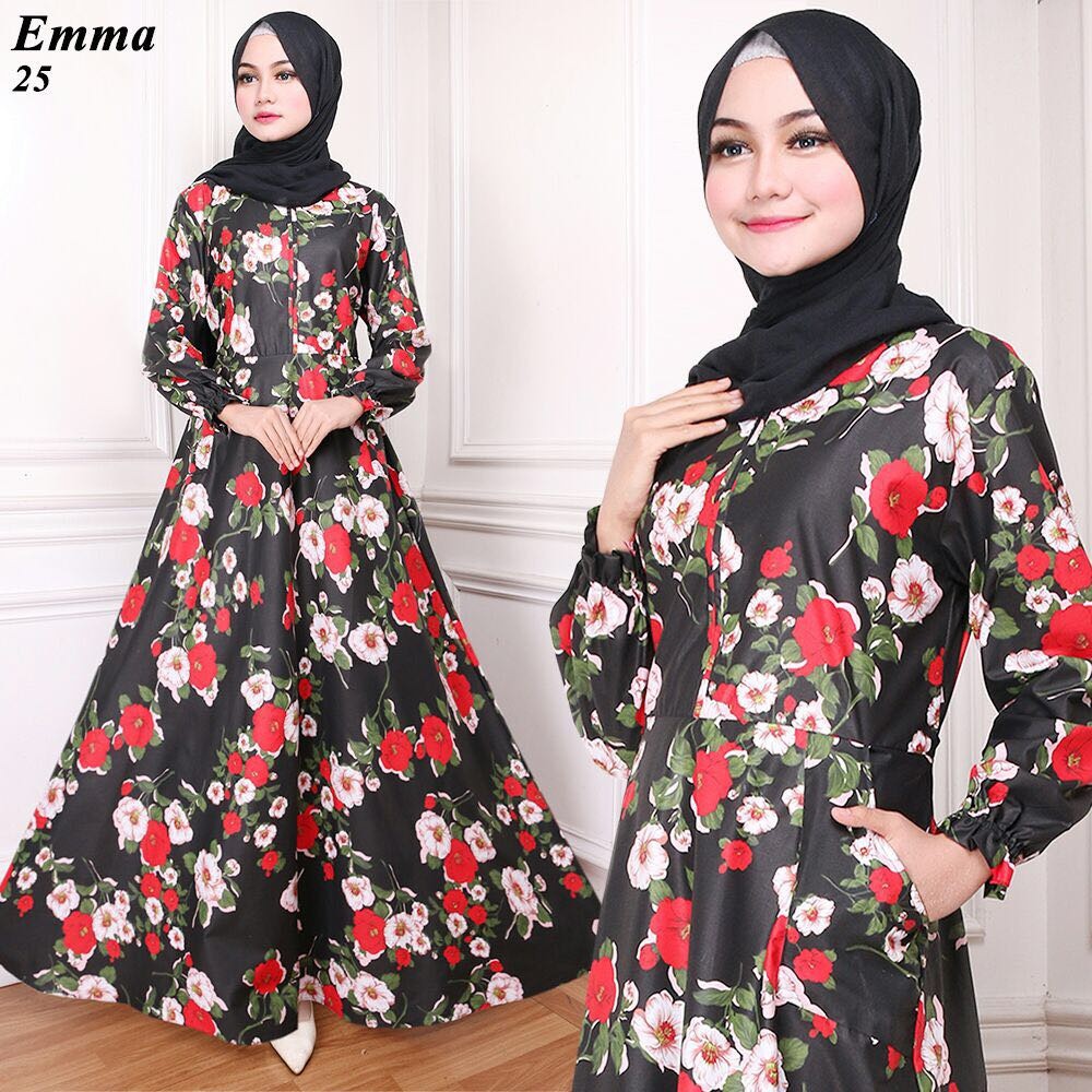 Gamis Bunga Murah Meriah Gamis Batik Premium Maxidress Syari Gamis